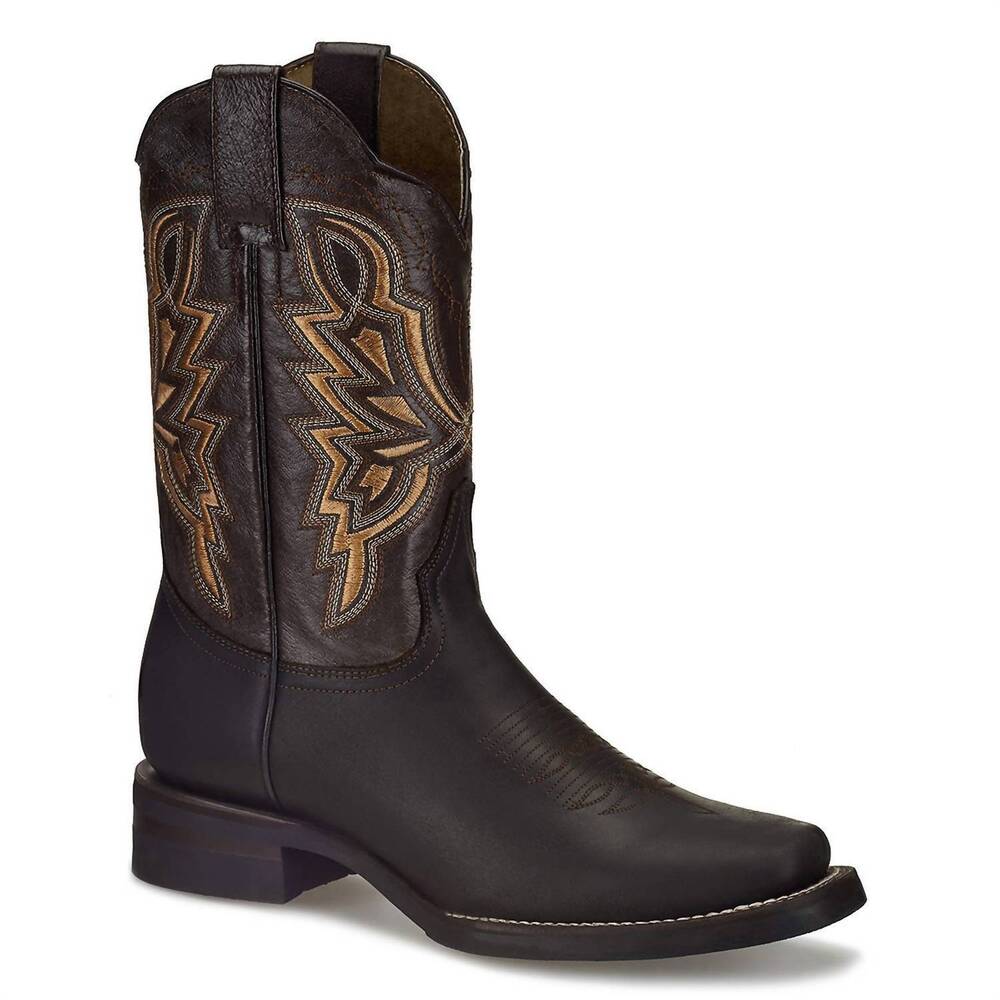 NEW FORASTERO men's handcrafted western leather boots in dark brown